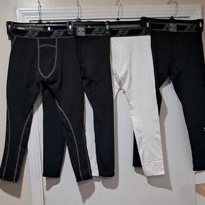 NWOT Hoplynn Youth Boy's Compression Pants Leggings Tights Athletic (Set Of 4)